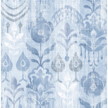 Picture of Pavord Blue Floral Shibori Wallpaper