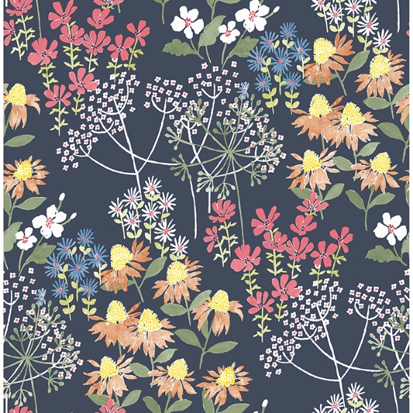 Picture of Cultivate Navy Springtime Blooms Wallpaper