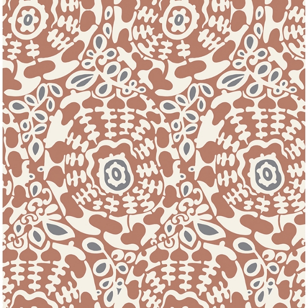 Picture of Divine Rust Abstract Medallion Wallpaper