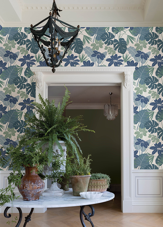 4122-72411 - Medellin Blue Rainforest Floor Wallpaper - by A-Street Prints