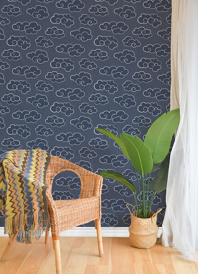 NUS4981 Navy Alto Peel and Stick Wallpaper by NuWallpaper