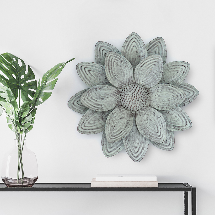 WA1745W - Shasta Green Floral Metal Wall Art - by Habitat