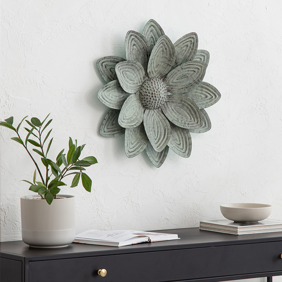 WA1745W Shasta Green Floral Metal Wall Art by Habitat