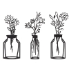 Picture of Wazon Black Botanical Vases Set of 3 20-in Metal Wall Art
