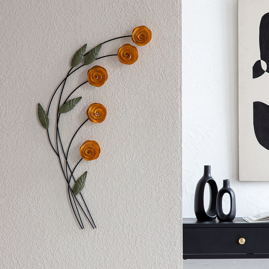 WA1783W Cosmos Floral Metal Wall Art by Habitat