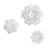 Picture of Lani White Flowers Set of 3 12-in Metal Wall Art