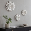 Picture of Lani White Flowers Set of 3 12-in Metal Wall Art