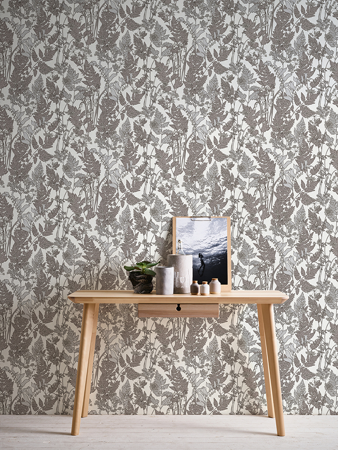 AS377521 - Ayla Light Grey Wildflowers Wallpaper - by AS Creation