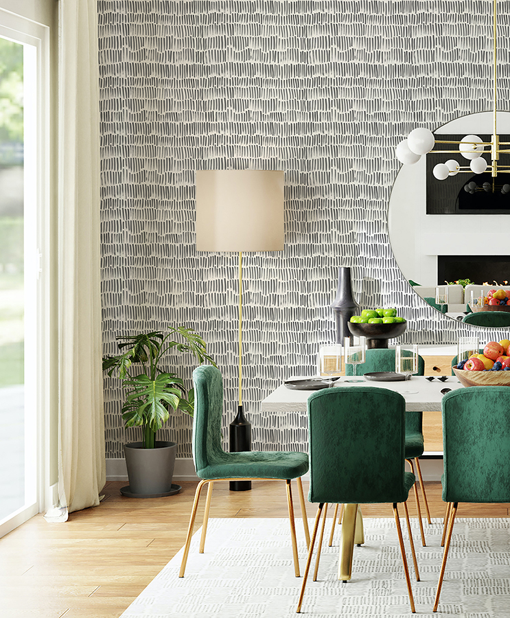 MS6130 Bailey Brush Stroke Peel and Stick Wallpaper by InHome