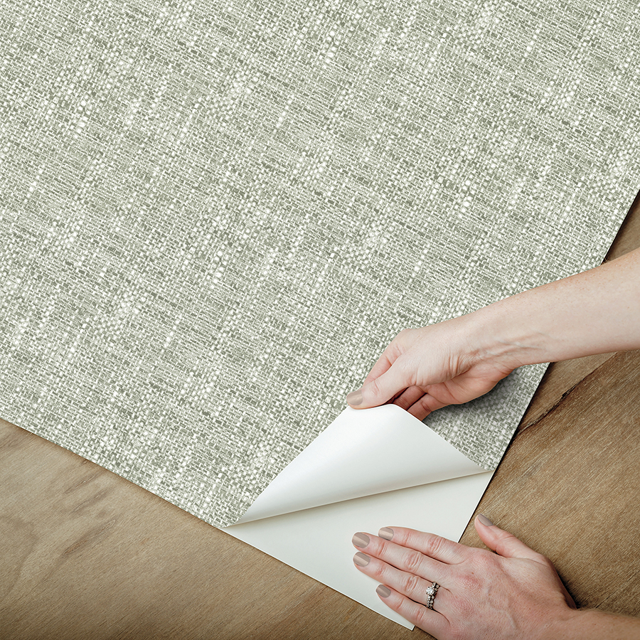 NUS5000 Sage Poplin Peel and Stick Wallpaper by NuWallpaper