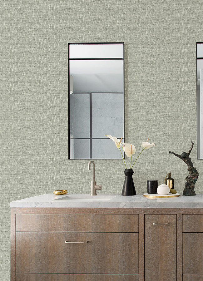 NUS5000 - Sage Poplin Peel and Stick Wallpaper - by NuWallpaper