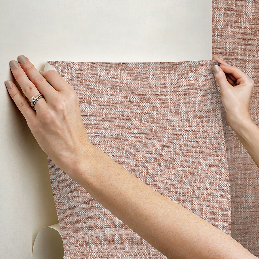 NUS5001 Terracotta Poplin Peel and Stick Wallpaper by NuWallpaper