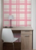 Picture of Plaid Think Pink Geometric Peel and Stick Wallpaper