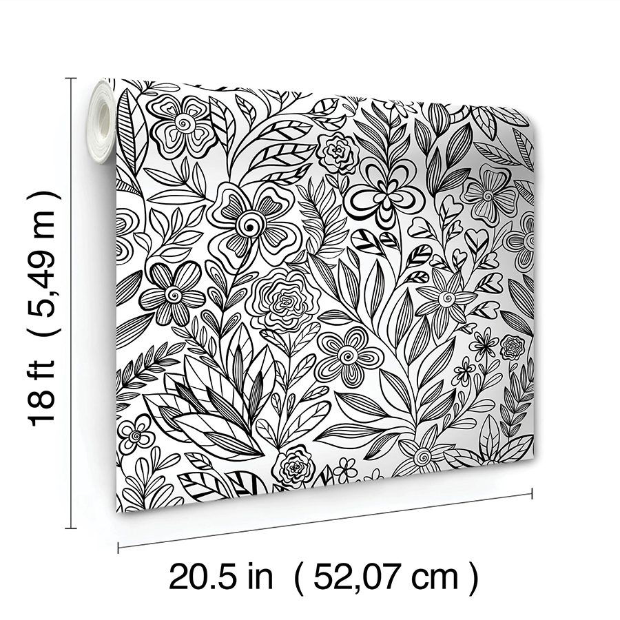 PP4709 Garden Simply Stated Florals Flower Peel and Stick Wallpaper