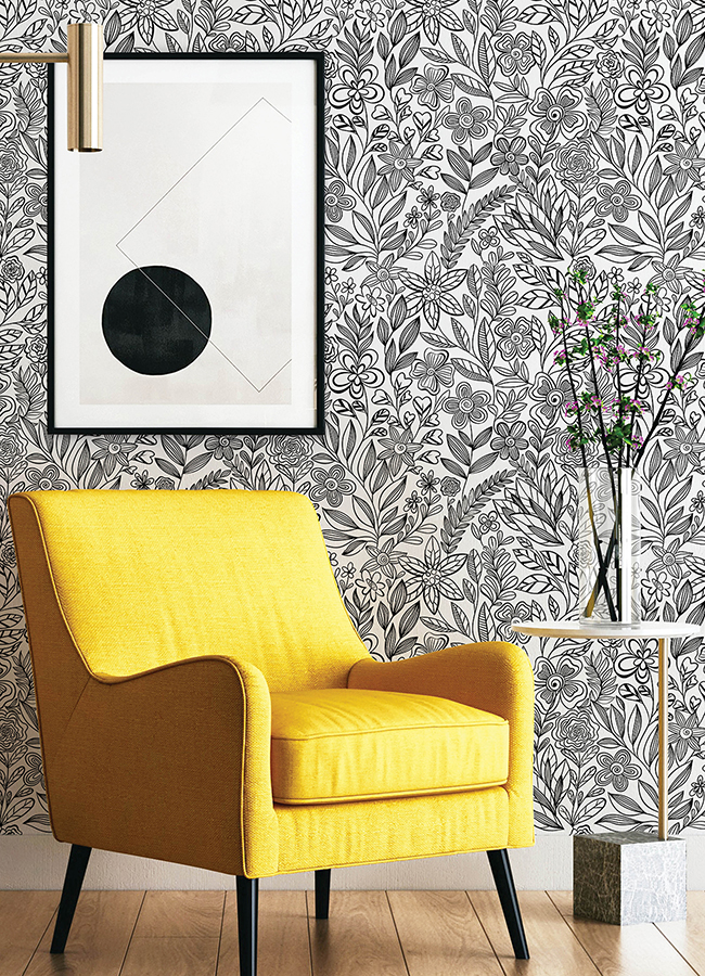 PP4709 Garden Simply Stated Florals Flower Peel and Stick Wallpaper