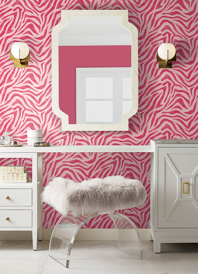 RPS6143 Pink and red RuZebra Peel and Stick Wallpaper by RuPaul x