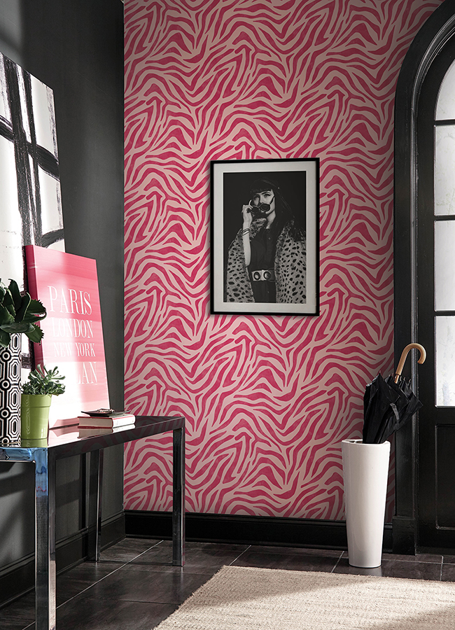 RPS6143 Pink and red RuZebra Peel and Stick Wallpaper by RuPaul x