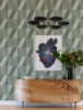 Picture of Winslow Green Geometric Faux Grasscloth Wallpaper