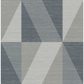 Picture of Winslow Slate Geometric Faux Grasscloth Wallpaper
