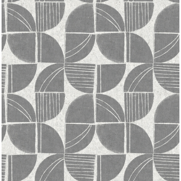 Picture of Baxter Charcoal Semicircle Mosaic Wallpaper