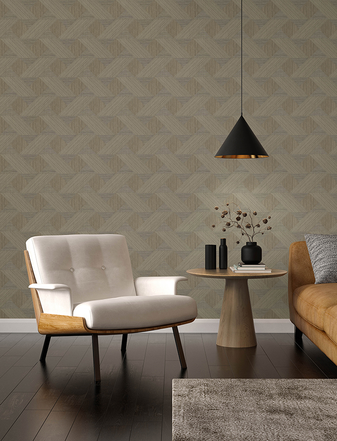 4141-27134 - Presley Coffee Tessellation Wallpaper - by A-Street Prints