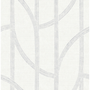 Picture of Harlow Silver Curved Contours Wallpaper