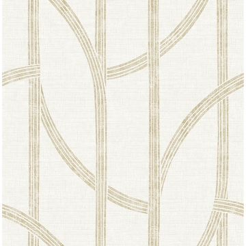 Picture of Harlow Gold Curved Contours Wallpaper