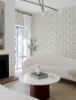 Picture of Harlow Champagne Curved Contours Wallpaper