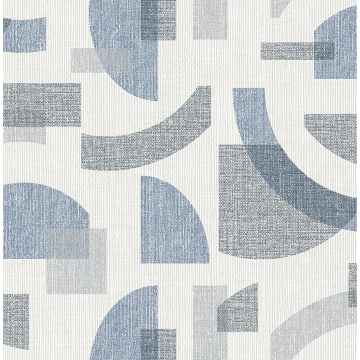 Picture of Fulton Blue Shapes Wallpaper