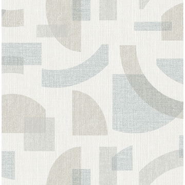 Picture of Fulton Light Blue Shapes Wallpaper