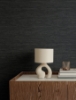 Picture of Sheehan Black Faux Grasscloth Wallpaper