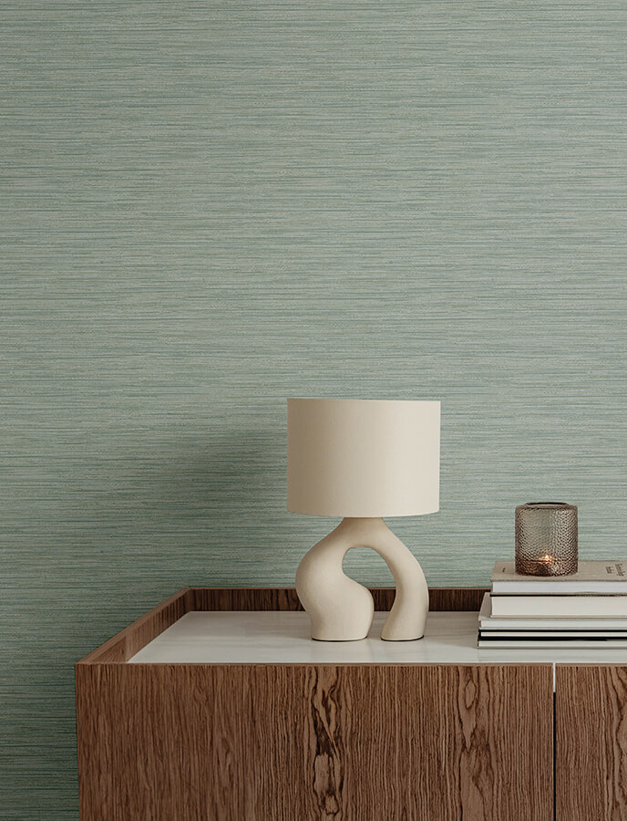 4141-27169 - Sheehan Sea Green Faux Grasscloth Wallpaper - by A-Street ...