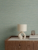 Picture of Sheehan Sea Green Faux Grasscloth Wallpaper