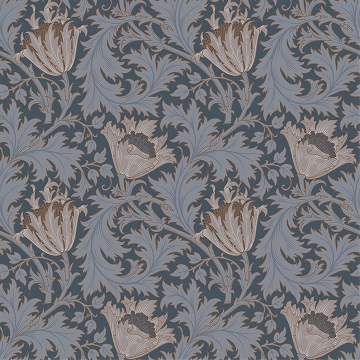 Picture of Anemone Dark Blue Floral Trail Wallpaper