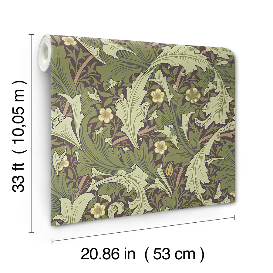 4153-82013 - Granville Plum Leafy Vine Wallpaper - by A-Street Prints