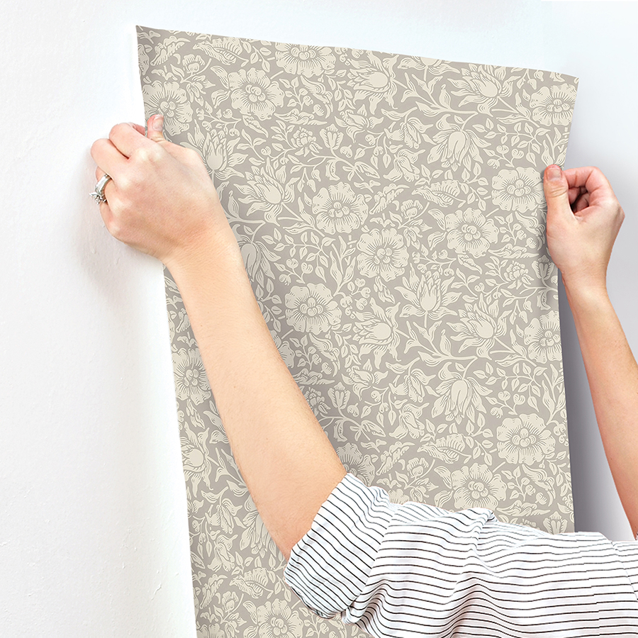 4153-82038 - Mallow Grey Floral Vine Wallpaper - by A-Street Prints