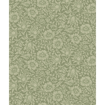 Picture of Mallow Green Floral Vine Wallpaper