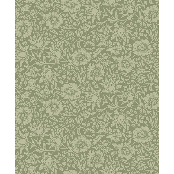 Picture of Mallow Green Floral Vine Wallpaper