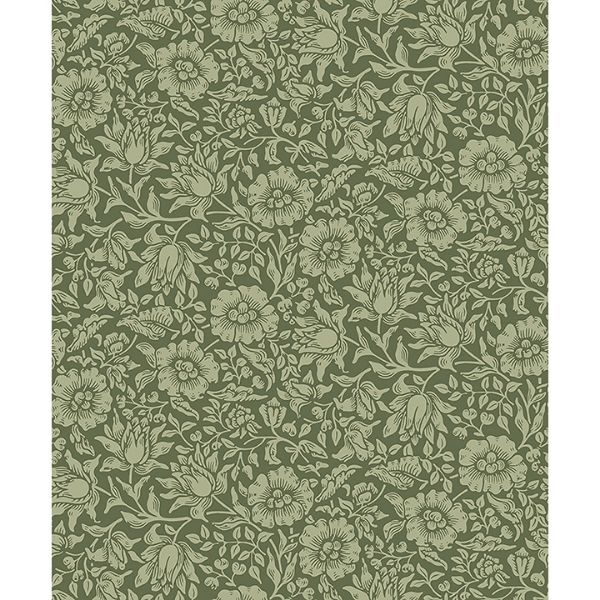 Picture of Mallow Dark Green Floral Vine Wallpaper