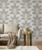 Picture of Bali Light Grey Palm Wallpaper