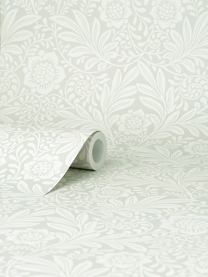 M1743 Camille Light Grey Damask Wallpaper by Fine Décor
