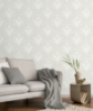 Picture of Florentine White Damask Wallpaper