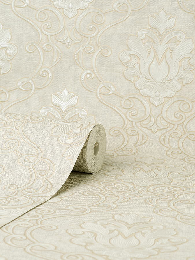 M95658 - Florentine Neutral Damask Wallpaper - by Fine Décor