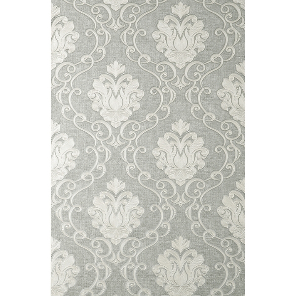 Picture of Florentine Grey Damask Wallpaper