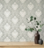 Picture of Florentine Grey Damask Wallpaper