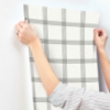 Picture of Twain Charcoal Plaid Wallpaper
