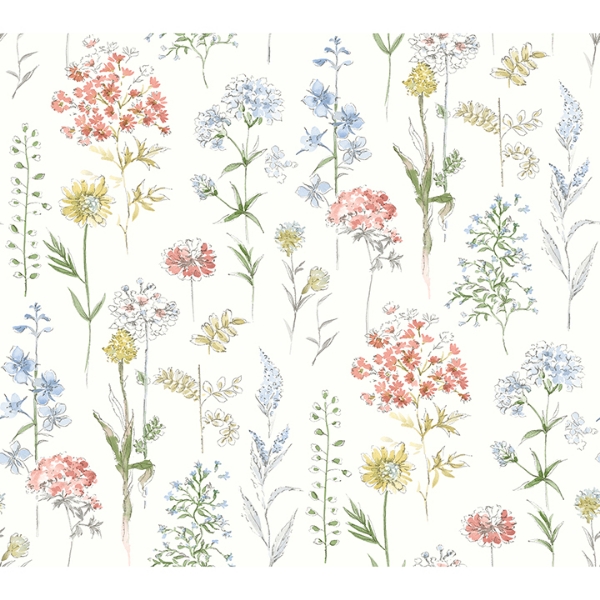 Picture of Bergamot Multicolor Wildflower Wallpaper