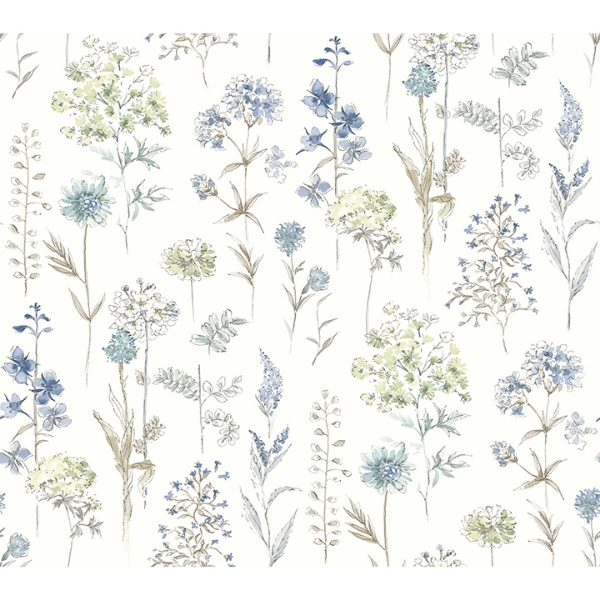 Picture of Bergamot Sea Green Wildflower Wallpaper