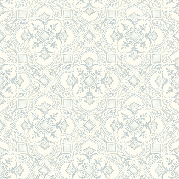 Picture of Marjoram Light Blue Floral Tile Wallpaper