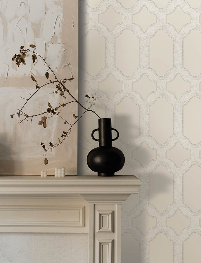 413472541 Chervil Cream Trellis Wallpaper by Chesapeake
